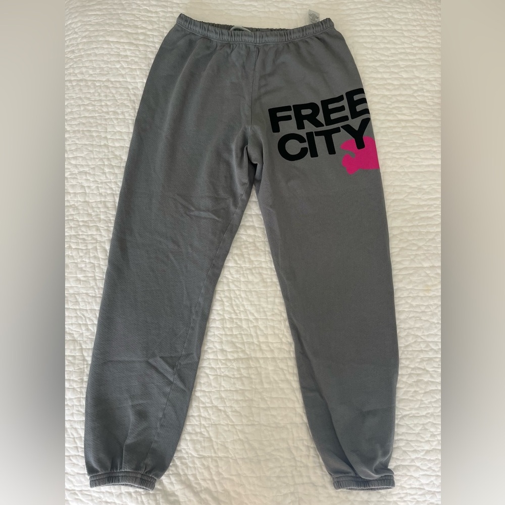 NEW FreeCity Gray and Pink Gray Art Sweatpants